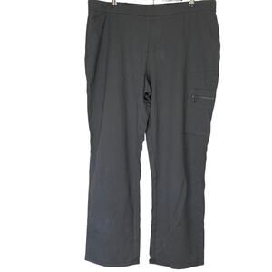 A547223 SUSAN GRAVER Supreme Knit Straight Leg Pants w/ Zip Pocket Sleek Grey XL